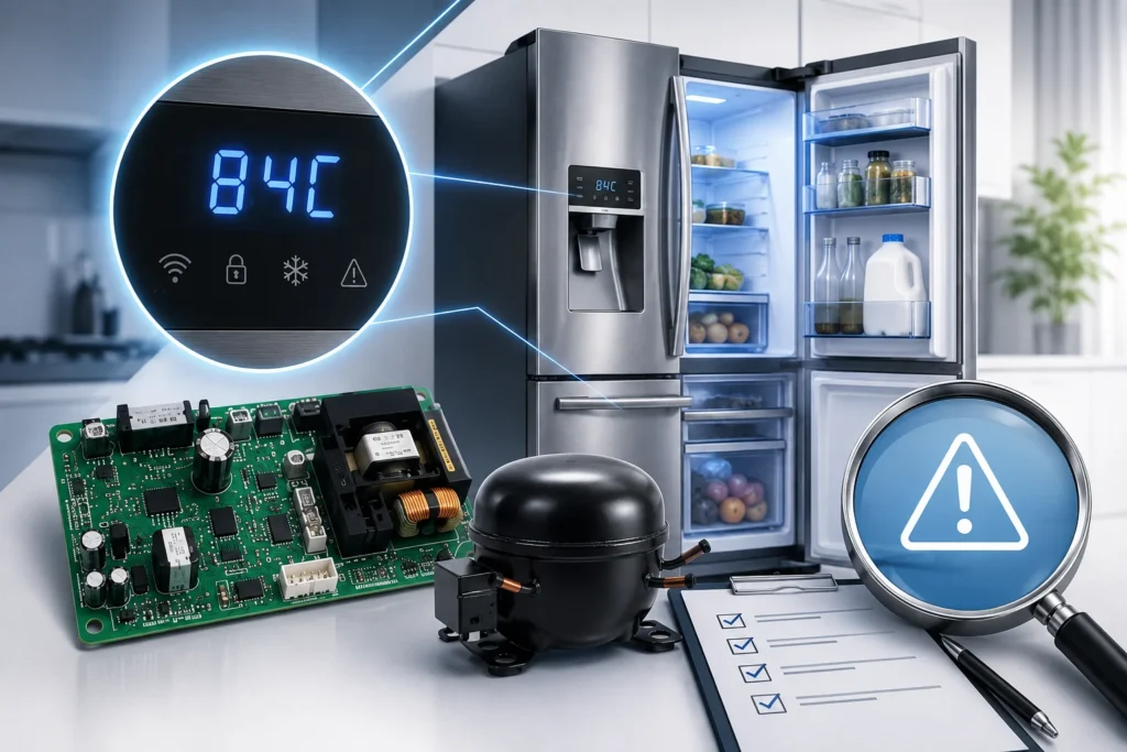 Tech diagnostics in a modern kitchen
