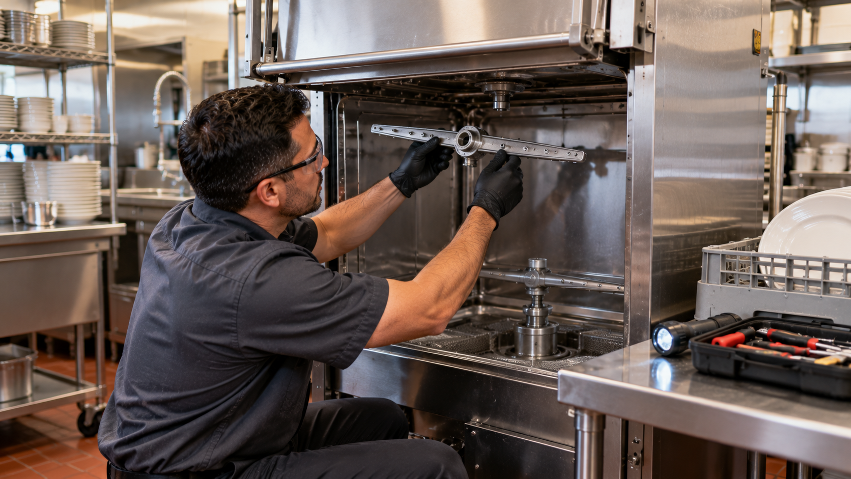 commercial dishwasher technician restaurant